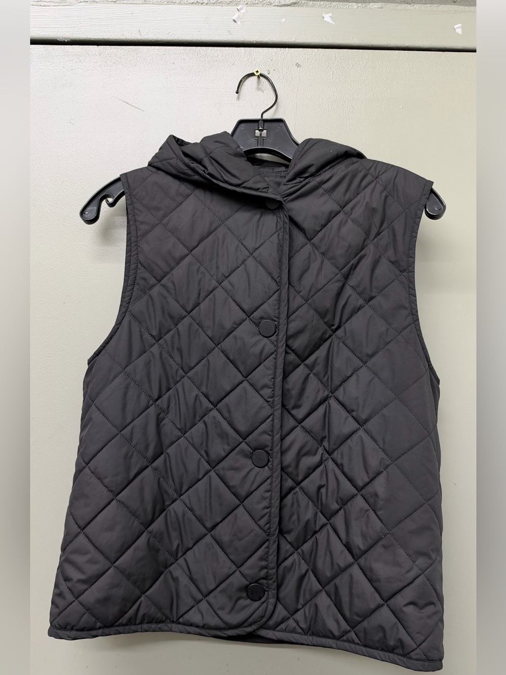 Maje Black Diamond Quilted Puffer Vest Jacket size 36